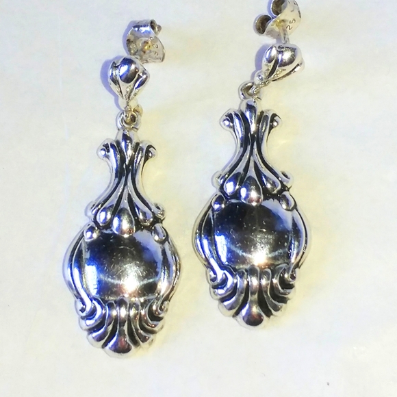 Jewelry - STERLING SILVER DROP EARRINGS - MARKED 925 - PIERCED